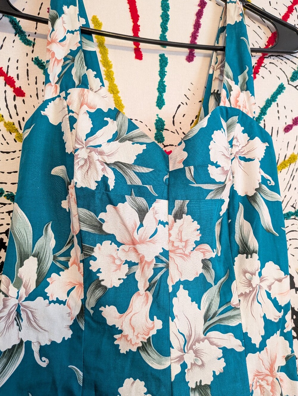 Vintage 80s Hawaiian Skater Summer Dress - Picture 3 of 6